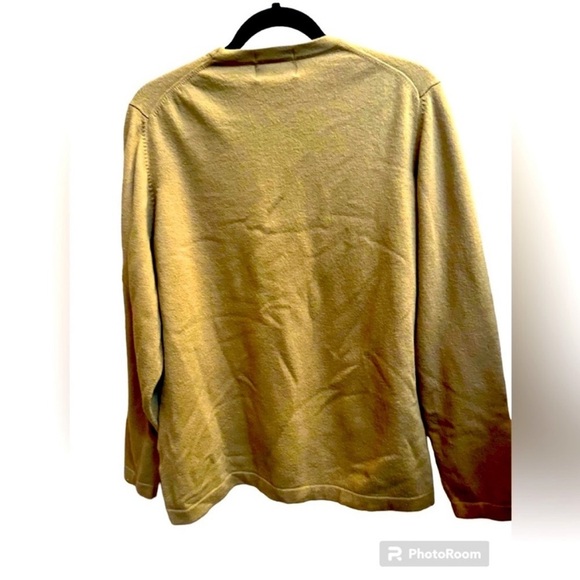 ITALIAN MERINO WOOL EDDIE BAUER  stretch women's taupe sweater large tall EUC - Picture 8 of 9